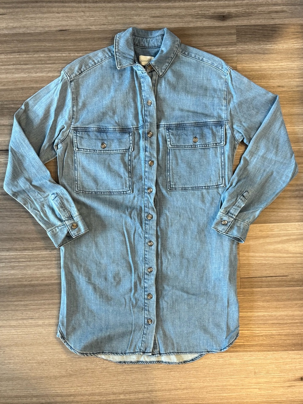 Universal Thread Light Denim Button Front Dress with Pockets Size Small - Picture 3 of 8